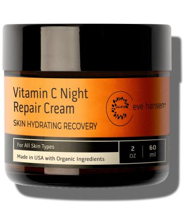 Eve Hansen Vitamin C Night Cream - Anti Aging Face Cream, Neck Cream, Vitamin C Cream, Vitamin E Cream - Natural Face Moisturizer for Acne Scar Removal, Dark Circles and Wrinkle Filler Skin Cream 2 oz