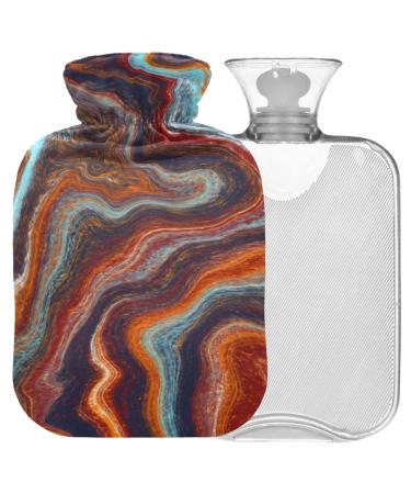 Naanle hot hot water bottle with cover vintage marble transparent hot water bottle hot water bottle for back pain relief handfoot warmer neck hot and cold therapy 2l