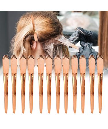 12pcs Rose Gold Hair Clips Hairpin Set - Salon Clamp Grips for Hairdressers | Durable Duckbill Hair Accessories - Buy Online on GoSupps.com