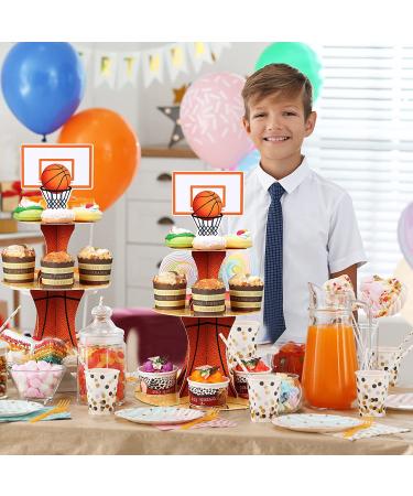 3-Tier Basketball Theme Party Cupcake Stand | Teenagers Sports Birthday Decorations - Buy Online on GoSupps.com