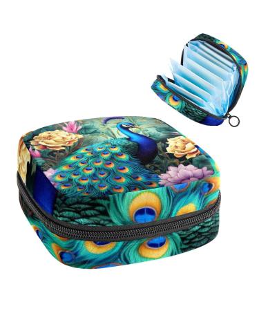 Anna cowper 1 piece period pocket flower sanitary napkin storage pocket portable reusable menstrual pads pockets tampon storage bag for women teen girl feminine multicolored 8