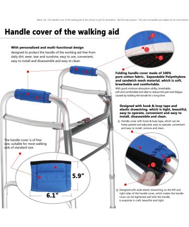 Walker Padded Hand Grip Walker Hand Grip Pads Washable One Size Multiple Colors (WH08) - Buy Online on GoSupps.com