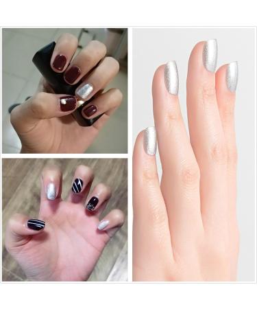Discreet Luxury Joligel Shellac Semipermanent Gel Polish Kit for Nails UV LED Nail Varnish metallic silver + pearly champagne with glitter + emerald green + burgundy red 4pcs - Buy Online on GoSupps.com