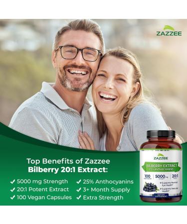 Zazzee Cognitive Brain Health & Vision Support Bundle | Extra Strength Bilberry 20:1 Extract & CDP Choline Capsules | Non-GMO Vegan & ISO Lab Tested - Buy Online on GoSupps.com