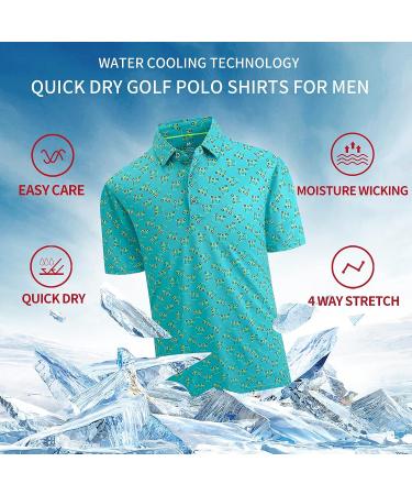 SAMERM Men's Green Golf Polo Shirt - Short Sleeve Moisture Wicking Dry Fit Performance Top (Large) - Buy Online on GoSupps.com