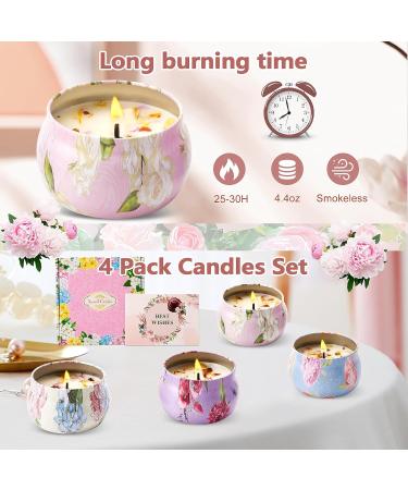 Women's Scented Candle Gift Set - 4-Piece Aromatherapy Candles for Christmas & Birthdays | Natural Soy Wax 120 Hours Long Lasting Stress Relief Fancy Design - Buy Online on GoSupps.com
