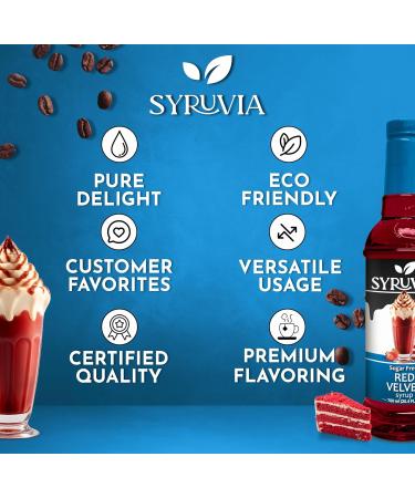 Syruvia Sugar-Free Red Velvet Coffee Syrup - 25.4 fl oz Premium Coffee Flavoring Syrup - 0 Calorie- Kosher Coffee Syrups Gluten Free Perfect for Drinks Soda Shakes Desserts and More. - Buy Online on GoSupps.com