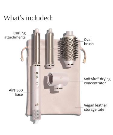T3 Aire 360 Multi-Styler & Blowout System - Rapid Drying Hair Dryer Ceramic Curling Attachments Oval Brush for Perfect Blowouts & Long-Lasting Curls in Satin Blush/Gold | International Shipping Available - Buy Online on GoSupps.com