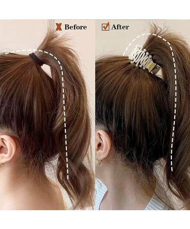 6 Pcs Pearl Rhinestone Hair Claw Clips for High Ponytail | Non-slip High Ponytail Fixed Hair Clip for Thick Long Hair - Buy Online on GoSupps.com