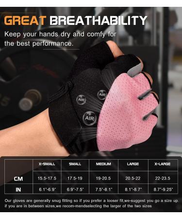 Sunnex Gym Gloves for Women - Lightweight Fingerless Workout Gloves for Weightlifting, Training, Cycling, Climbing - Breathable Fitness Gloves for Lifting - Small, Pink - Buy Online on GoSupps.com