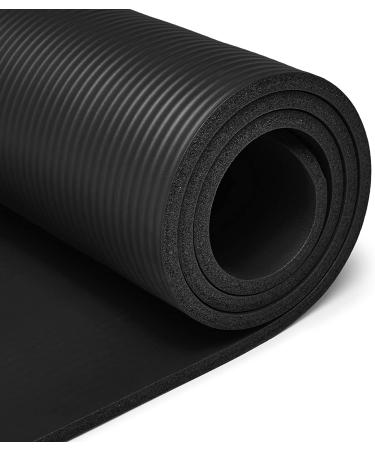 Amazon Basics 1/2-Inch Extra Thick Black Yoga Mat - Exercise Mat - Buy Online on GoSupps.com