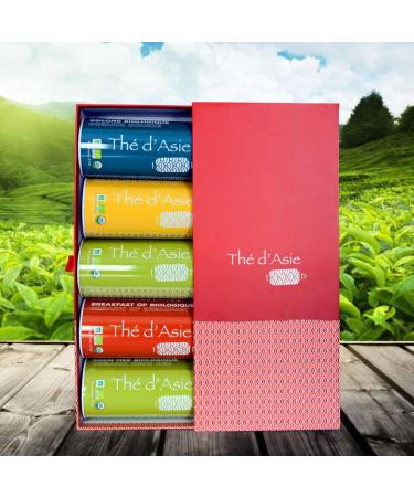 Khla - Box of 5 Organic Loose Teas - 5 Metal Boxes - Gift Box to Offer - Oolong Pai Mu Tan Breakfast OP Sencha & - Buy Online on GoSupps.com