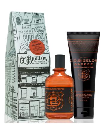 C.O. Bigelow Elixir Black Pepper Apothecary Duo Men's Gift Set Includes Hair & Body Wash + Men's Cologne Self Care Gifts for Men