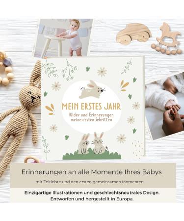 Huborns Baby Album: 50+ Page Memory Book for First Year - Perfect Gift for Baby Showers - Glue Photos & Labels - International Shipping Available - Buy Online on GoSupps.com