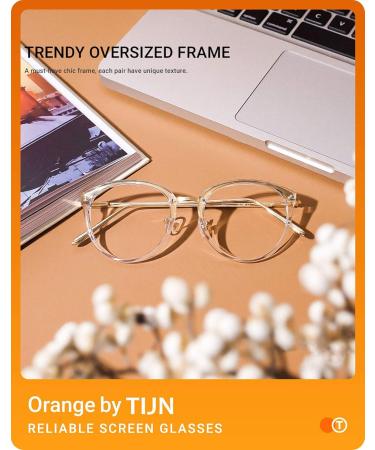 TIJN Blue Light Blocking Glasses | Anti Eye Strain Eyewear for Women & Men | Round Metal Frame | Clear Lens - Shop Now - Buy Online on GoSupps.com