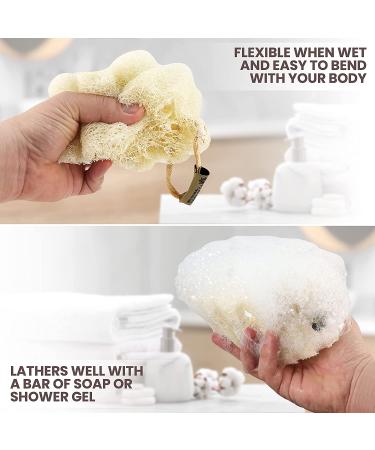 Almooni Mini Natural Loofah Sponge - Egyptian Shower Exfoliating Scrubber - Buy Online on GoSupps.com