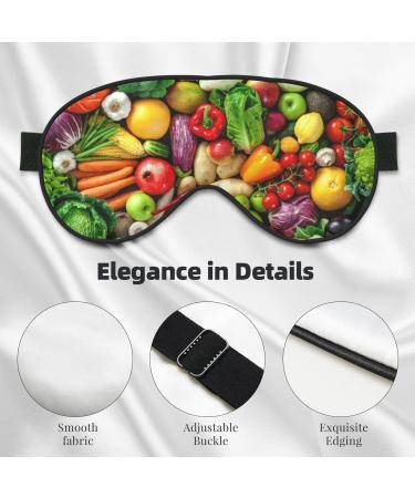Fresh Fruits & Vegetables Print Unisex Sleep Mask | Double-Sided Eye Mask for Sound Sleep & Skin Care - Shop Internationally - Buy Online on GoSupps.com