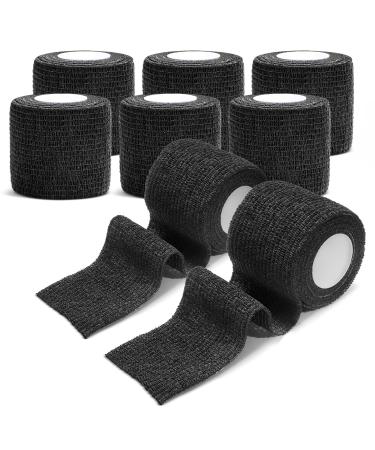 Anjocare self -adhesive bandage wrap (8 pack) breathable bandage cohesive bandage for first aid sports injuries wrist sprains protection VET for dogs (5cm x 4.5m) black black (5cm x 4.5cm)