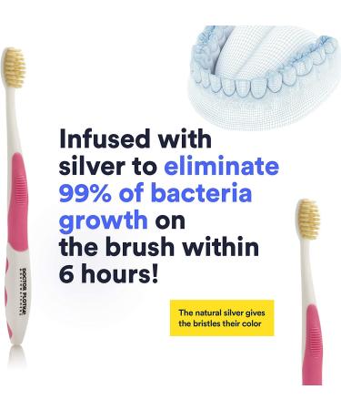 MouthWatchers Pink Travel Toothbrush - Floss Bristle Silver - Doctor Plotka's Design - Buy Online on GoSupps.com