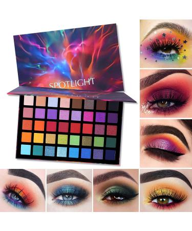 UCANBE Spotlight Eyeshadow Palette & 15PCS Eye Brushes Makeup Set | 40 Color Matte Shimmer Glitter Eyeshadow Pallet | Highly Pigmented & Waterproof | Long Lasting Makeup Palette with Brushes - Buy Online on GoSupps.com