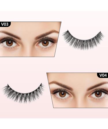VANREAL Wispy Faux Mink Lashes - Natural Look, Fluffy 5 Pairs, Cat Eye Style | V-03 - Buy Online on GoSupps.com