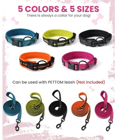 Buy PETTOM Adjustable Nylon Dog Collar - Breathable Reflective Design for All Sizes | Rose L Pink - Buy Online on GoSupps.com