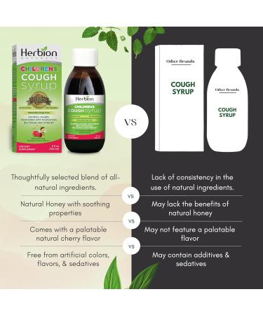 Herbion Naturals Cough Syrup for Children - 5fl oz | Tasty Honey & Cherry Flavor | Natural Cough Relief Supplement - Ship Worldwide - Buy Online on GoSupps.com
