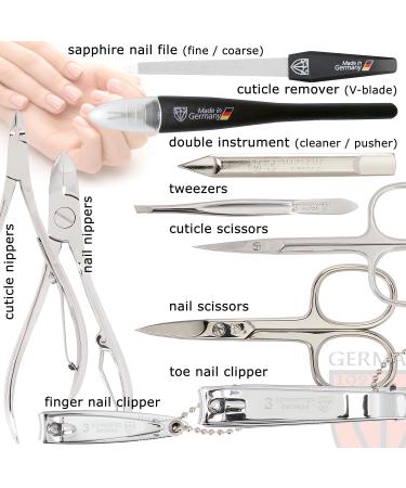 3 Swords Germany Manicure Pedicure Set Kit in Burgundy Synthetic Leather - Premium Brand Quality - Buy Online on GoSupps.com