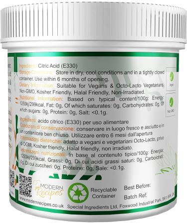 Special Ingredients Citric Acid Powder 1kg - Premium Quality Vegan Non-GMO - Recyclable Container - Buy Online on GoSupps.com