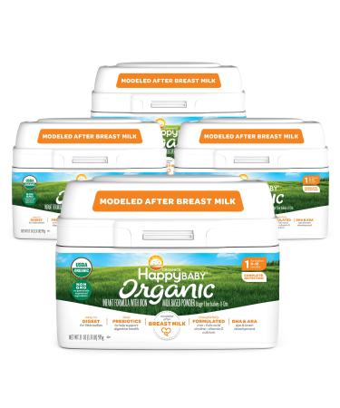 Happy Baby Organics Infant Formula Milk Based Powder with Iron packaging may vary Stage 1 84 Ounce Pack of 4