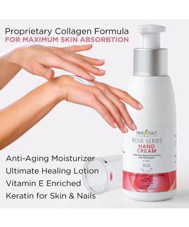 HerbXtract Hand Cream with Collagen, Rose Oil, Keratin & Vitamin E - Anti-Aging Moisturizer for Dry Hands | 3.4oz - Buy Online on GoSupps.com