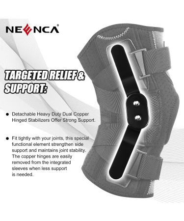 NEENCA Professional Hinged Knee Brace Dual Side Stabilizers for Knee Pain Relief | Meniscus Tear, Arthritis Support | Injury Recovery | XX-Large, Black - Buy Online on GoSupps.com