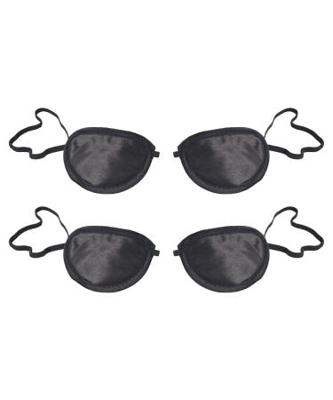 Single eye mask 4 pieces of cosplay eye mask pirate-eye mask adjustable band length stretchy and comfortable for children and adults suitable for amblyopia and lazy eyes elastic eye flap
