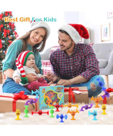 Sensory Silicone Suction Toys for Kids | 38 Pcs Building & Montessori Toy Set | Stress Relief & Travel Easter Gift | Ages 3-7 - Buy Online on GoSupps.com