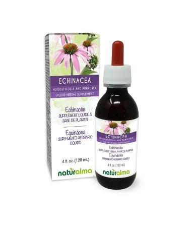 Naturalma Echinacea (Echinacea angustifolia and purpurea) Root and herb Alcohol-Free Tincture - 4 fl oz Liquid Extract in Drops - Herbal Supplement - Vegan Alcohol-free 4 Fl Oz (Pack of 1)