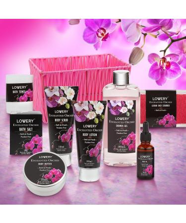 Enchanted Orchid Spa Gift Set - Perfect Gift Baskets for Her Women & Moms | Best Bath & Body Gifts for Weddings Birthdays & Thank You - Buy Online on GoSupps.com
