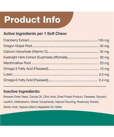 NaturVet Tear Stain Supplement with Lutein | 120 Soft Chews | 9.3 oz - Pet Eye Health Solution - Buy Online on GoSupps.com