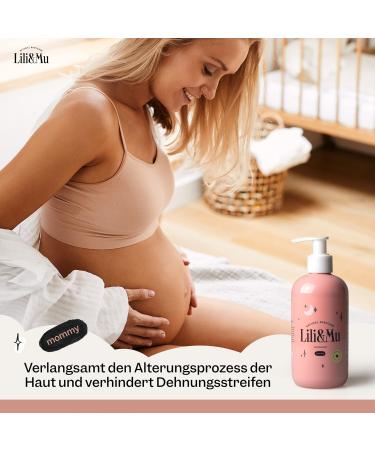 Lili & Mu Moisturizer for Pregnant Women | 300ml Body Lotion with Shea Butter & Aloe | Natural Oils Body Balm for Dry Skin | Ideal Moisturizing Cream for Moms - Buy Online on GoSupps.com