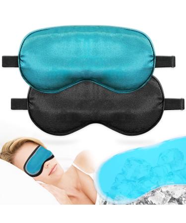 Sleeping Masks 2-Pack Sleep Masks with 1 Removable Cooling Eye Mask Soft Comfort Eye Shade Cover for Sleeping/Gifts/Shift Work Black - Buy Online on GoSupps.com