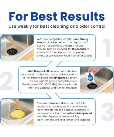 24-Count Garbage Disposal Cleaner and Deodorizer - Foaming Lemon Scented Pods for Kitchen Sink Freshness - 6-Month Supply by Bastion - Buy Online on GoSupps.com