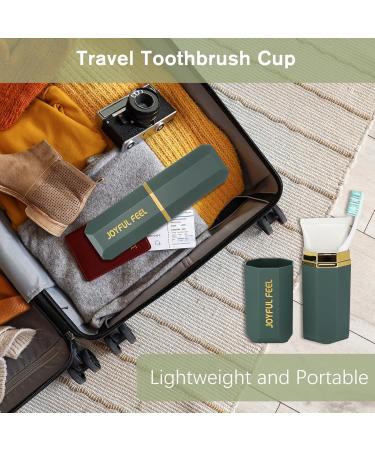 Buy Hejo Toothbrush Etui Travel Case | Waterproof Toothbrush Holder & Cup for Family Camping Trips - Portable & Stylish in White Light Green Dark Green - Buy Online on GoSupps.com