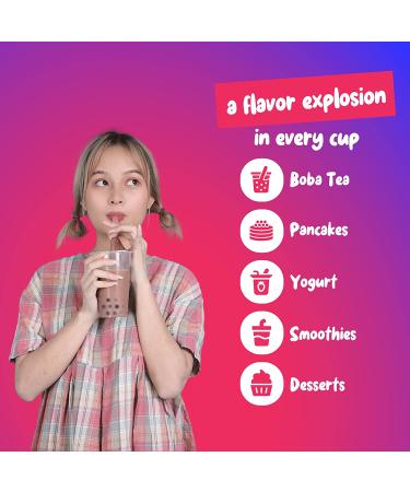 Blueberry Popping Boba Pearls - Premium Bursting Boba with Real Fruit Juice - 17oz - Bubble Tea Kit for Kids - Buy Online on GoSupps.com