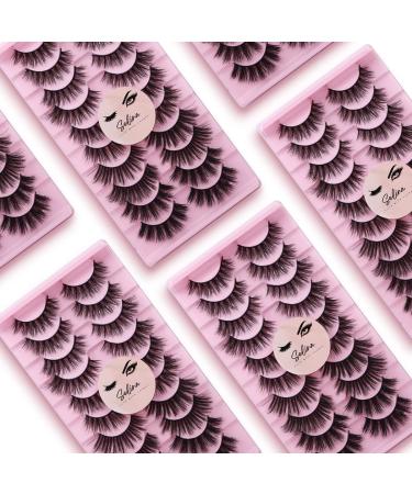 Selina Lashes 25mm 3D Dramatic Faux Mink Fluffy Wispy False Eyelashes - D Curl Long Fake Lashes - Buy Online on GoSupps.com