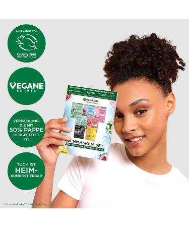 Garnier Cloth Masks Set for All Skin Types - 7 Vegan Facial Masks with Hyaluronic Acid | Hydra Bomb & Nutri Bomb | 28g Each - Buy Online on GoSupps.com