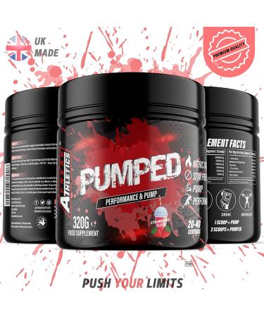 Pumped 'Strawberry Slush' Pump Pre Workout by Freak Athletics - Non Stimulant & Caffeine Free 320g - Buy Online on GoSupps.com