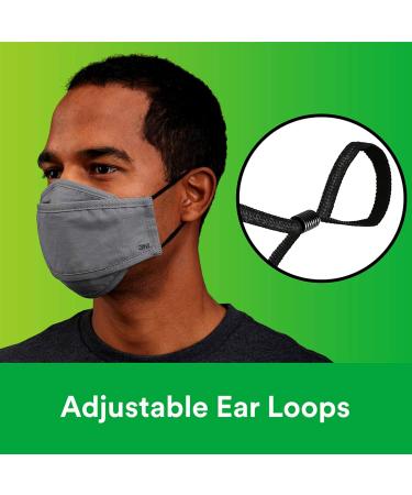 3M Daily Face Mask 5 Pack Gray - Reusable Washable Lightweight Cotton Fabric with Adjustable Ear Loops - Buy Online on GoSupps.com