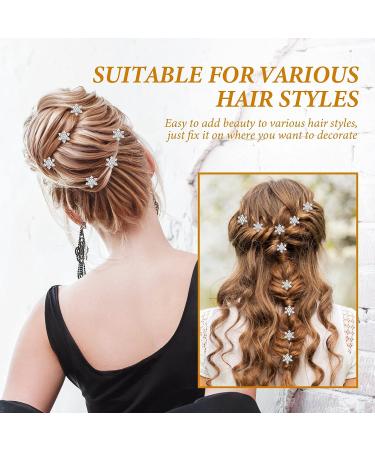 Lurrose 10pcs Crystal Spiral Hair Clips - Elegant Snowflake Hairpins for Women, Bridesmaid, and Bride - Buy Online on GoSupps.com