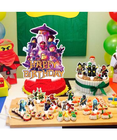 37PCS Cake Decoration Cartoon Ninja Cake Toppers Checkered Flag Themed Cake Decoration Ninja Cake Topper Themed Birthday Party Supplies for Boy Girl Cake Decoration - Buy Online on GoSupps.com