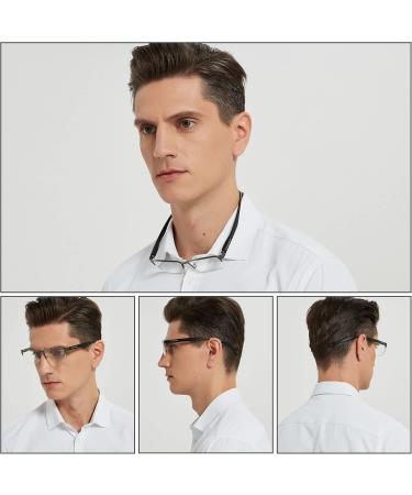 Half-Frame Foldable Magnetic Closure Blue Light Filter Reading Glasses for Men & Women - Anti-Blue Computer Glasses Gray 4.0x - Buy Online on GoSupps.com
