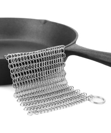LauKingdom Stainless Steel Cast Iron Cleaner 316L - 8x6 inch Square Scrubber for Pan, Anti-Rust & Hygienic - Buy Online on GoSupps.com